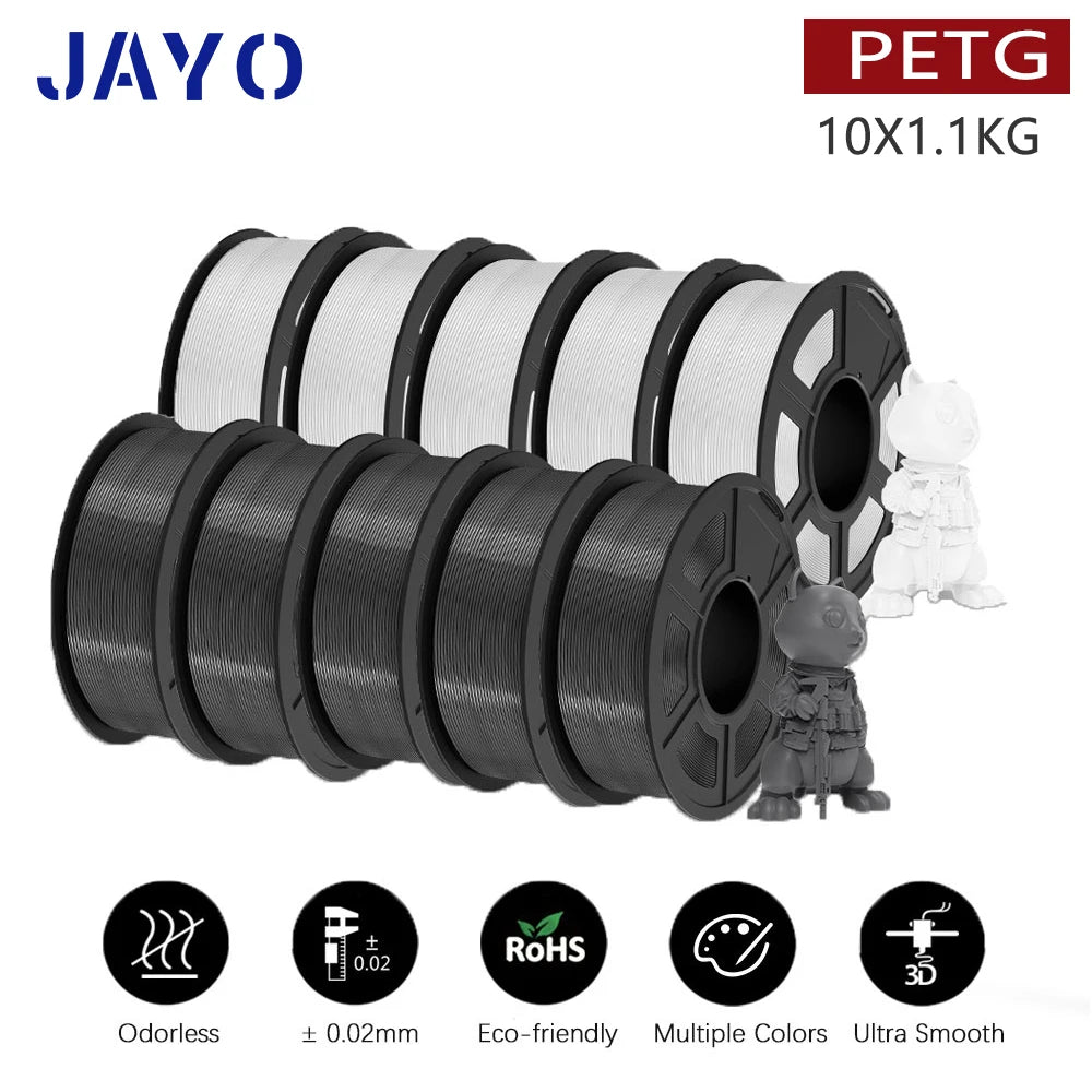 3D Printer Filament 10-Roll Mixed PLA & PETG Pack petg-5wt5gy by HitMyNeed