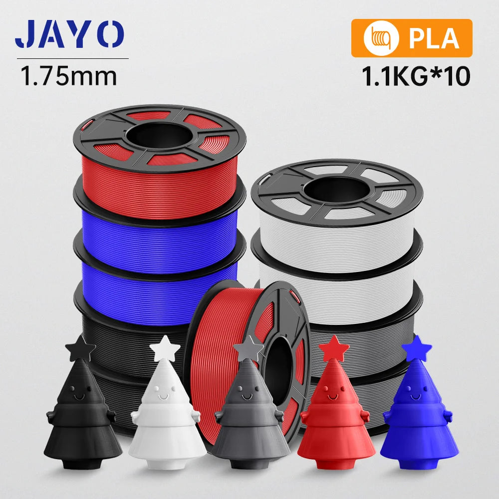 3D Printer Filament 10-Roll Mixed PLA & PETG Pack pla-2bk2wt2gy2rd2bl by HitMyNeed