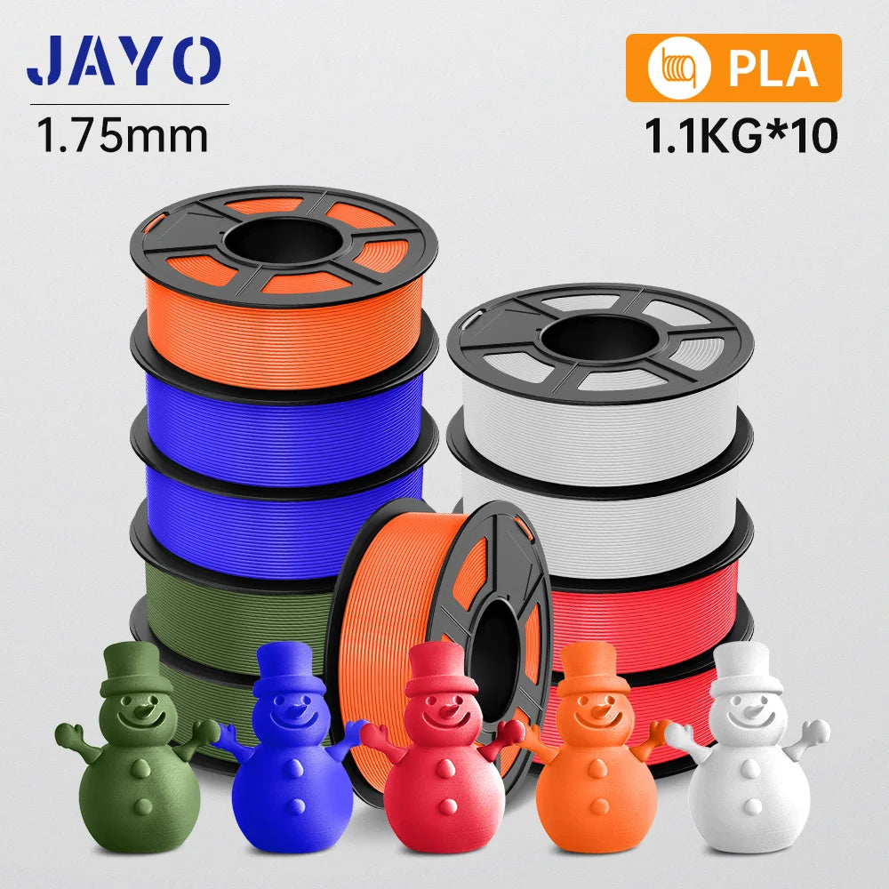 3D Printer Filament 10-Roll Mixed PLA & PETG Pack pla-2so2bl2og2wt2cr by HitMyNeed