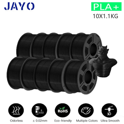 3D Printer Filament 10-Roll Mixed PLA & PETG Pack pla-plus-10bk by HitMyNeed