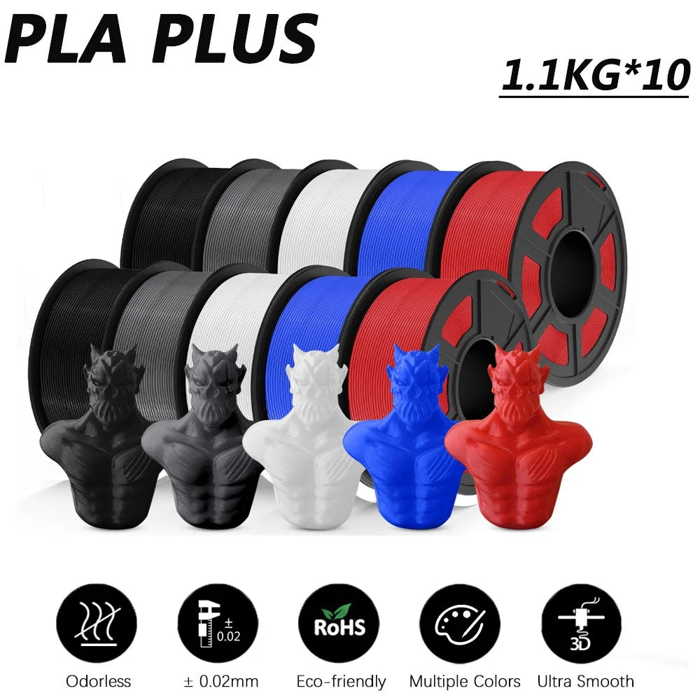 3D Printer Filament 10-Roll Mixed PLA & PETG Pack pla-plus-10mix by HitMyNeed