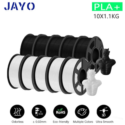 3D Printer Filament 10-Roll Mixed PLA & PETG Pack pla-plus-5bk5wt by HitMyNeed