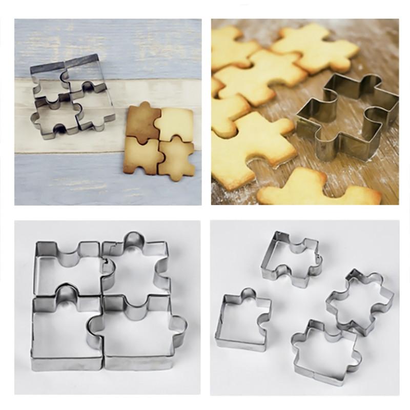 3D Puzzle Piece Cookie Cutters Set (4 pcs) by HitMyNeed