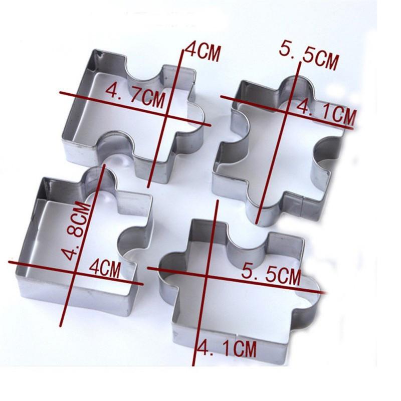 3D Puzzle Piece Cookie Cutters Set (4 pcs) by HitMyNeed