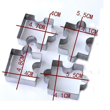 3D Puzzle Piece Cookie Cutters Set (4 pcs) by HitMyNeed