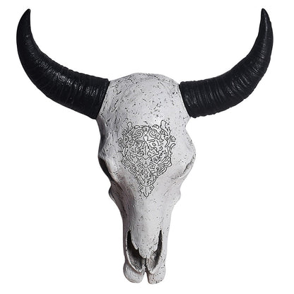 3D Resin Cow Skull Wall Art Decor, 40 cm by HitMyNeed