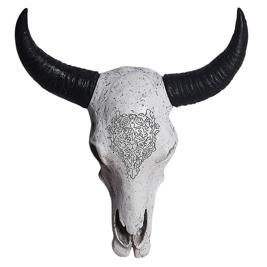 3D Resin Cow Skull Wall Art Decor, 40 cm by HitMyNeed