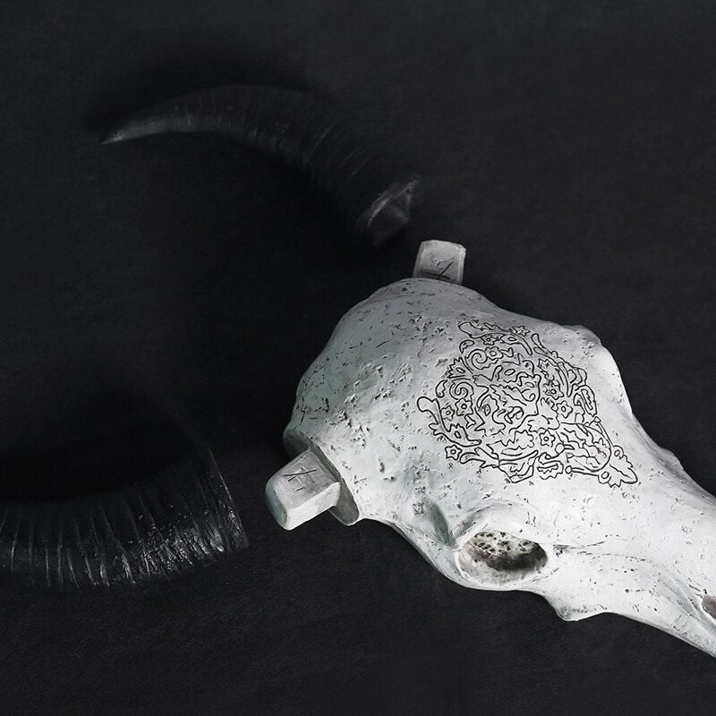 3D Resin Cow Skull Wall Art Decor, 40 cm by HitMyNeed