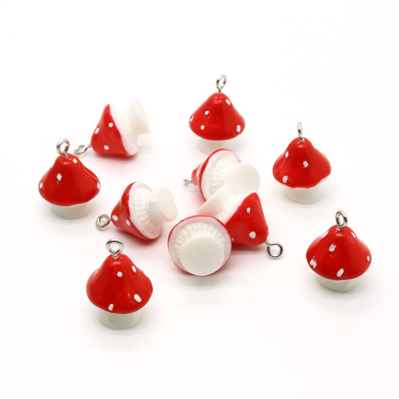 3D Resin Mushroom Charms Set of 10 for Crafts & Jewelry by HitMyNeed