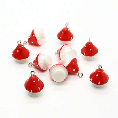3D Resin Mushroom Charms Set of 10 for Crafts & Jewelry by HitMyNeed