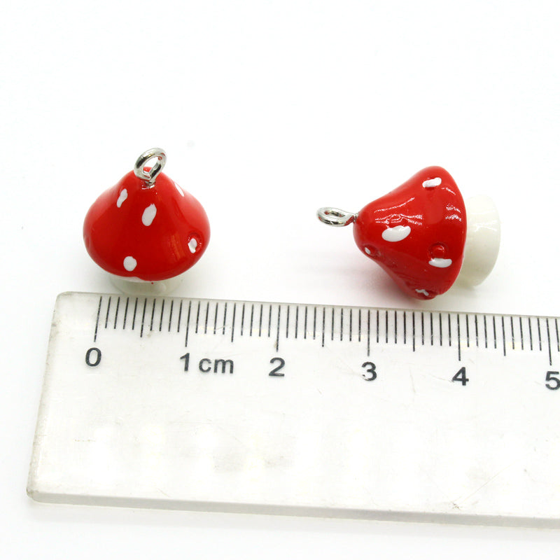 3D Resin Mushroom Charms Set of 10 for Crafts & Jewelry by HitMyNeed