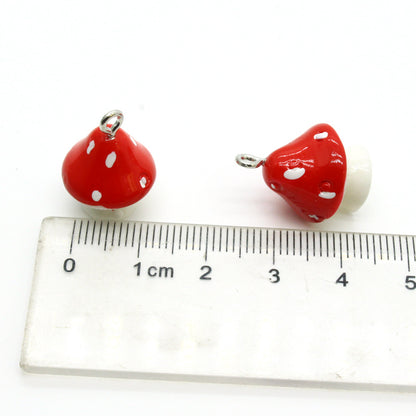 3D Resin Mushroom Charms Set of 10 for Crafts & Jewelry by HitMyNeed