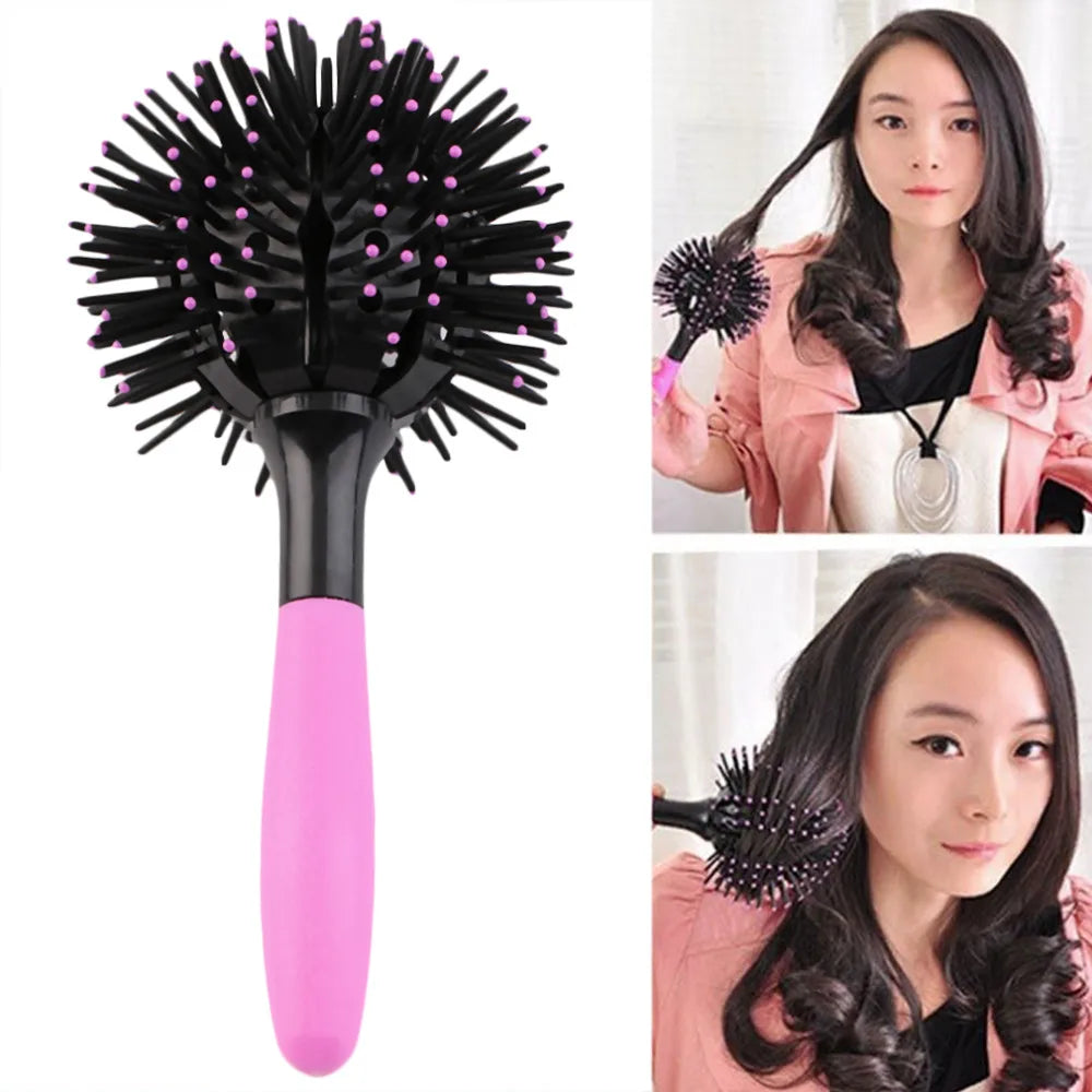 3D Round 360° Detangling Heat-Resistant Hair Brush by HitMyNeed