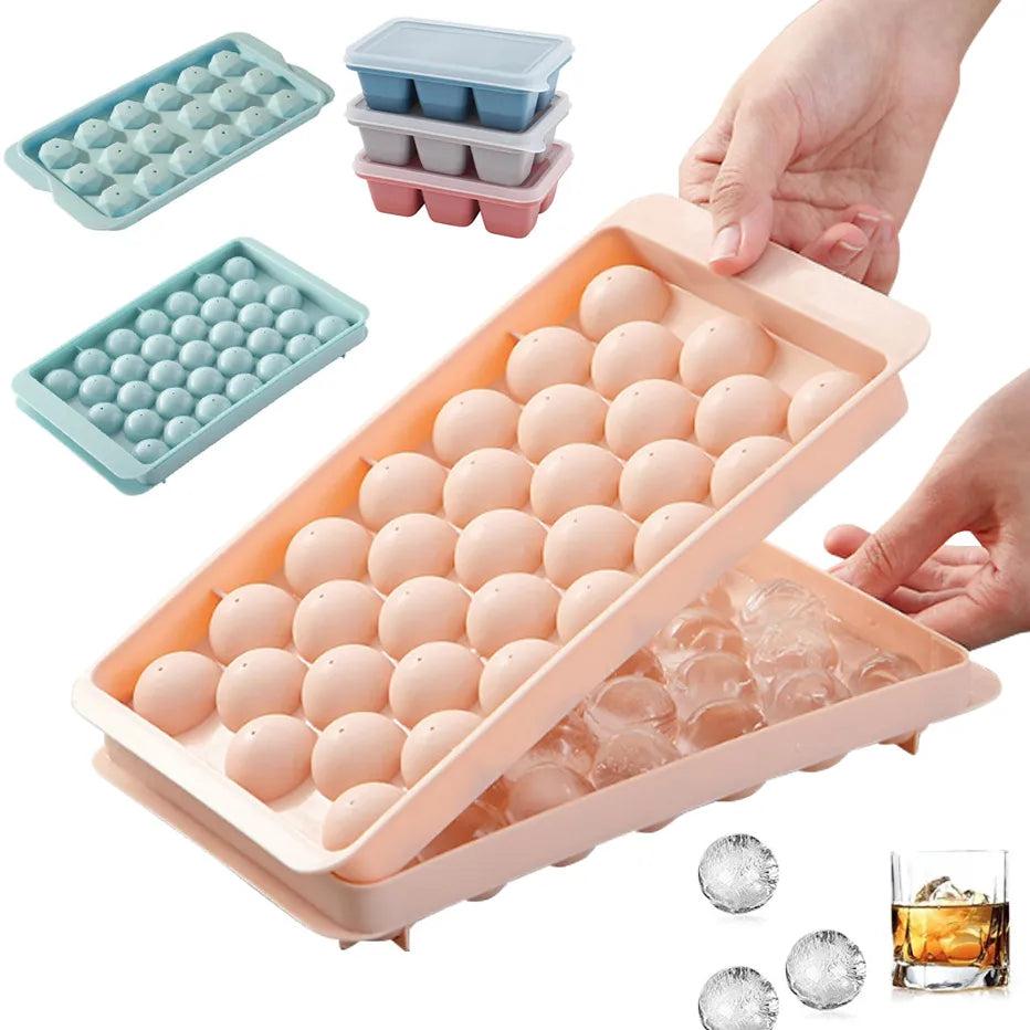 3D Round Ice Ball Tray with Lid, Diamond Design by HitMyNeed