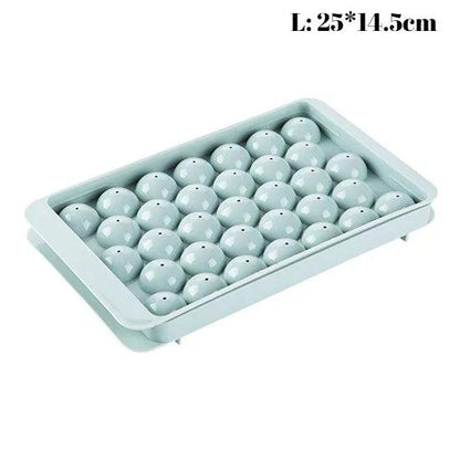 3D Round Ice Ball Tray with Lid, Diamond Design 33grids-round-blue-l by HitMyNeed