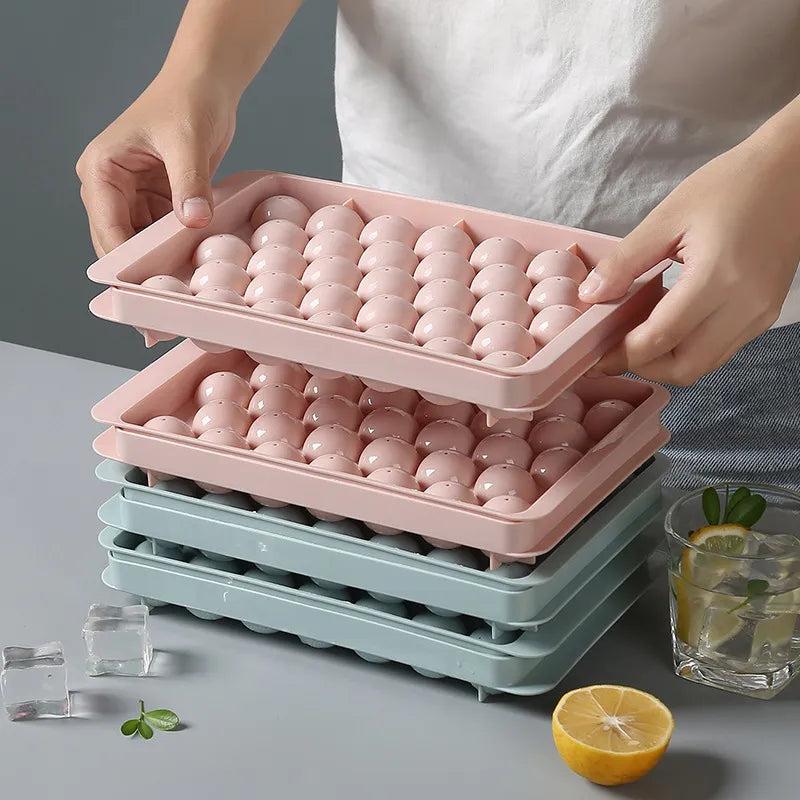 3D Round Ice Ball Tray with Lid, Diamond Design by HitMyNeed