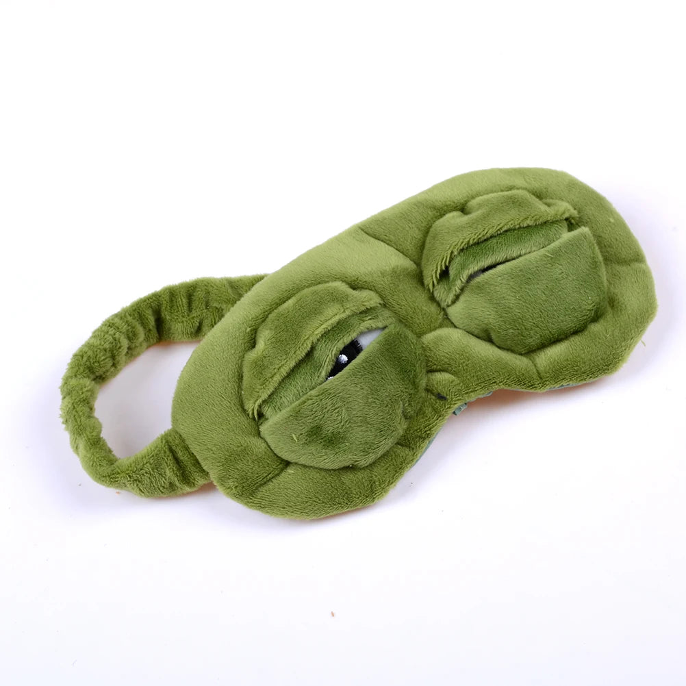 3D Sad Frog Sleep Mask Soft Plush Eye Cover by HitMyNeed