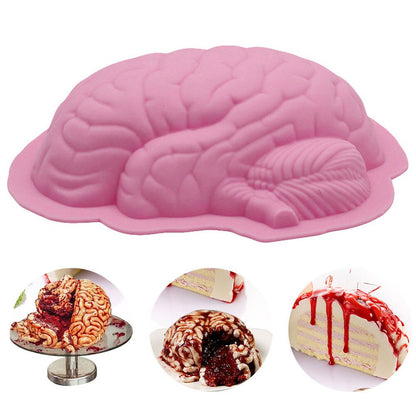 3D Silicone Brain Cake Mold for Baking & Chocolate by HitMyNeed