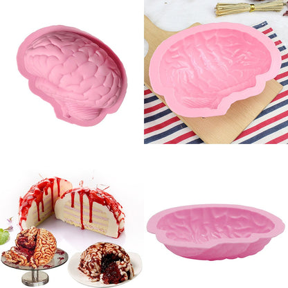 3D Silicone Brain Cake Mold for Halloween Baking by HitMyNeed