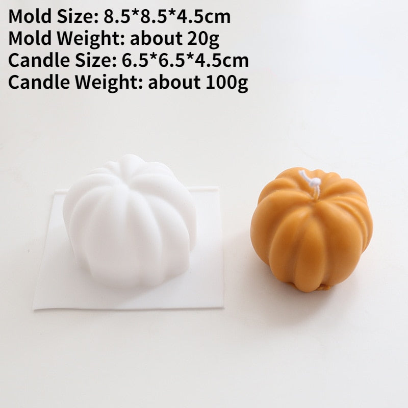 3D Silicone Pumpkin Candle Mold for DIY Crafts by HitMyNeed