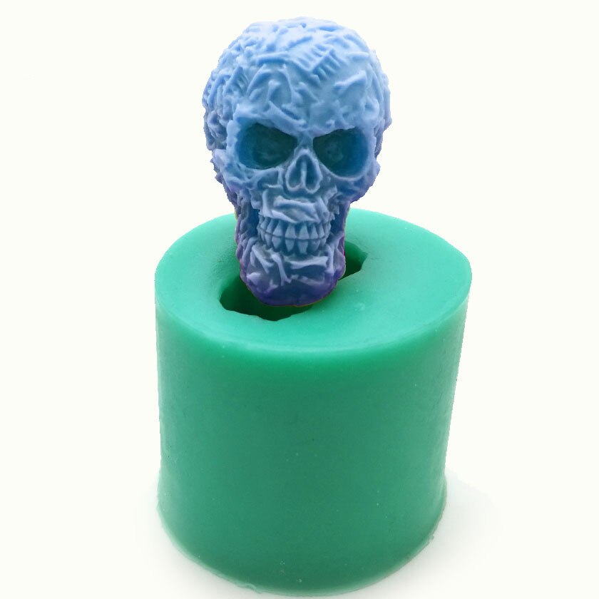 3D Skull Silicone Candle Mold for Mini Candles by HitMyNeed