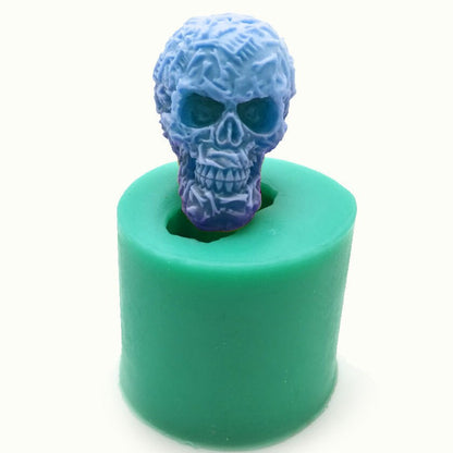 3D Skull Silicone Candle Mold for Mini Candles by HitMyNeed