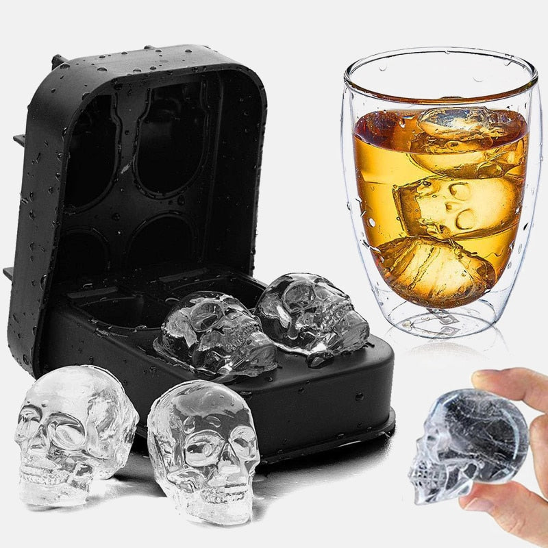 3D Skull Silicone Ice Cube Mold Tray by HitMyNeed