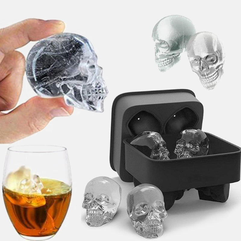 3D Skull Silicone Ice Cube Mold Tray by HitMyNeed