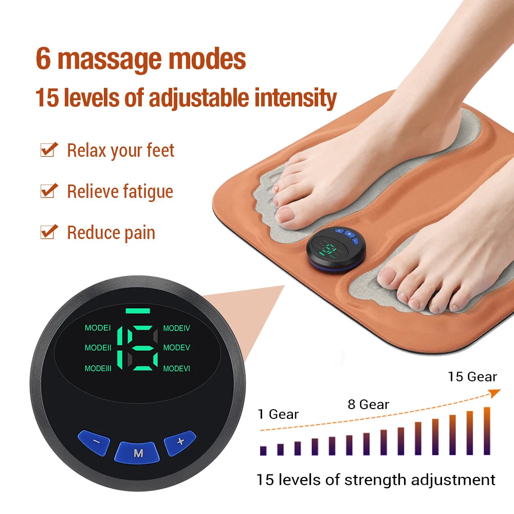 3D Smart Foot Massage Pad with 6 Modes & 15 Levels by HitMyNeed