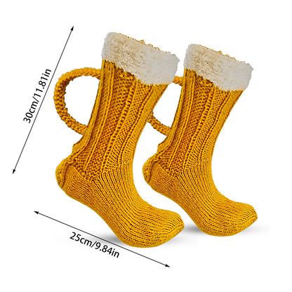 3D Soft Knitted Beer Mug Novelty Socks by HitMyNeed
