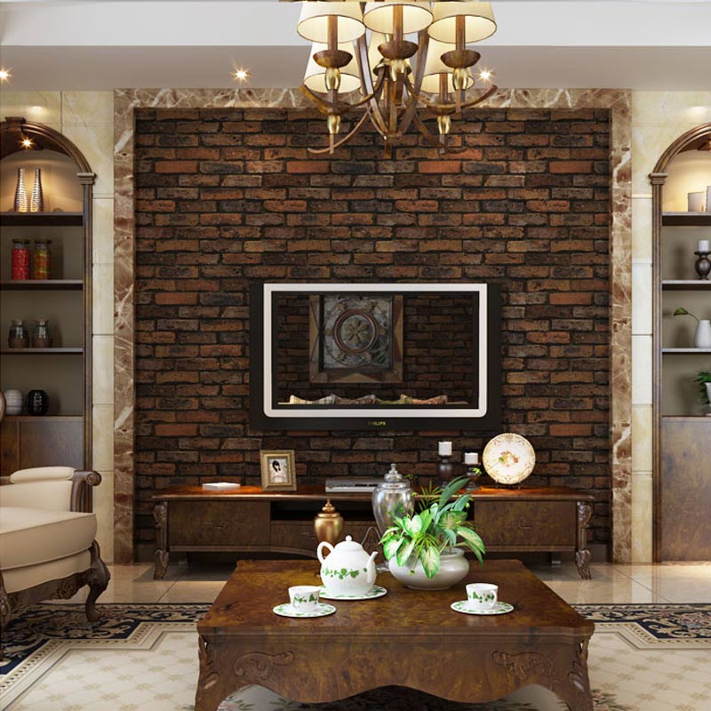 3D Stone Brick Effect Vinyl Wallpaper Roll by HitMyNeed