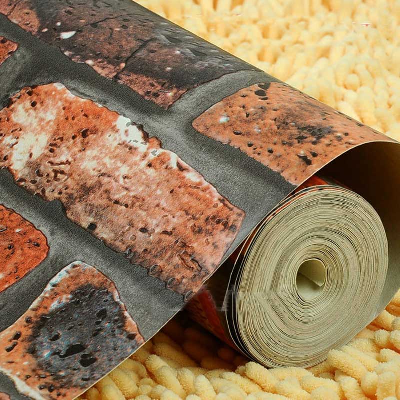 3D Stone Brick Effect Vinyl Wallpaper Roll by HitMyNeed