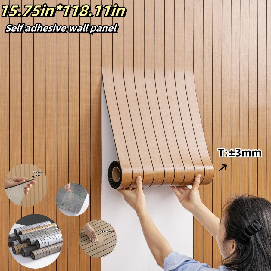 3D Sxp Foam Self-Adhesive Wall Panel Roll 40x300cm by HitMyNeed