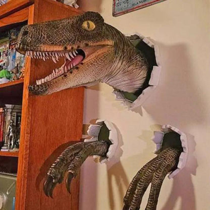 3D Velociraptor Dinosaur Resin Wall Decoration Set by HitMyNeed
