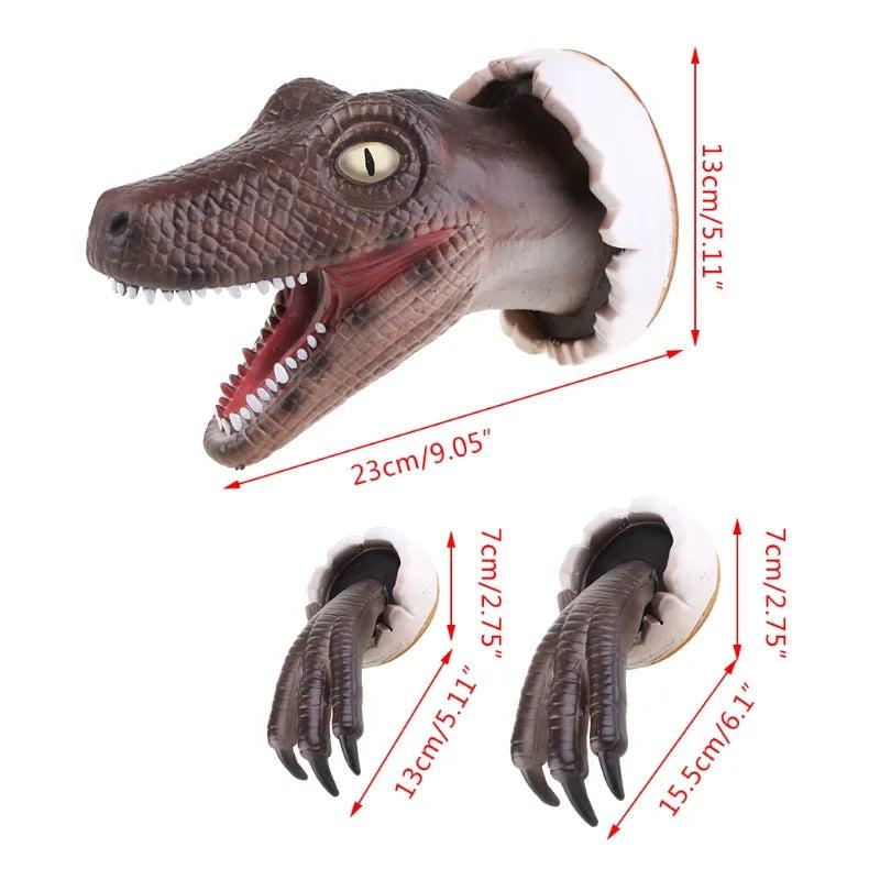 3D Velociraptor Dinosaur Resin Wall Decoration Set by HitMyNeed