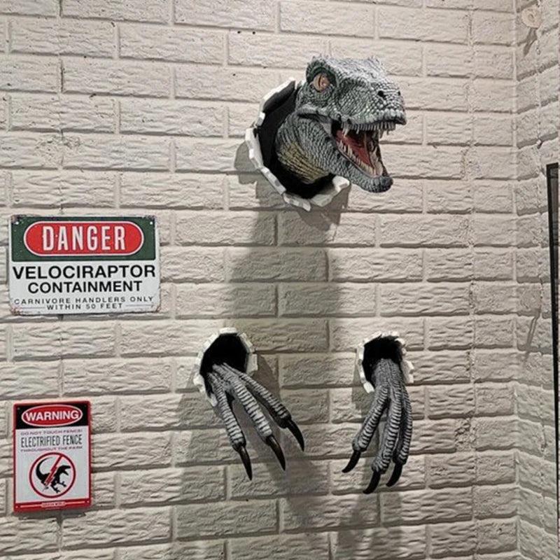 3D Velociraptor Dinosaur Resin Wall Decoration Set by HitMyNeed