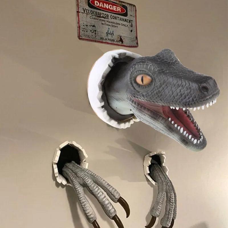 3D Velociraptor Dinosaur Resin Wall Decoration Set by HitMyNeed