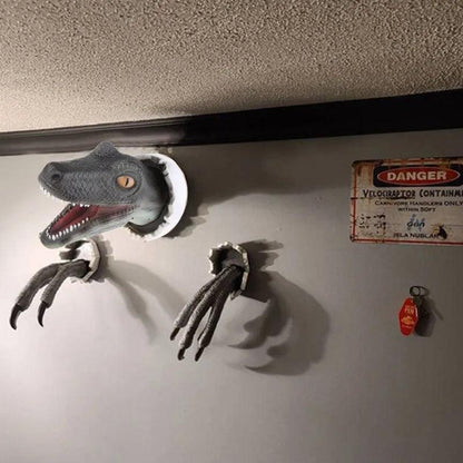 3D Velociraptor Dinosaur Resin Wall Decoration Set by HitMyNeed