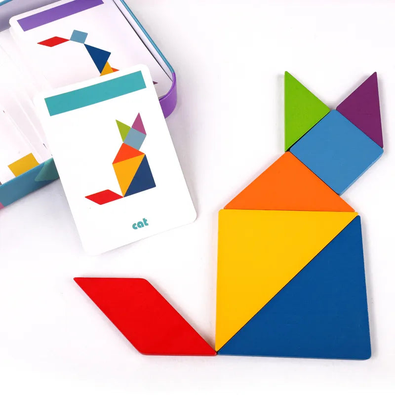 3D Wooden Animal Tangram Puzzle with Cards by HitMyNeed