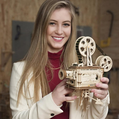 3D Wooden Puzzle DIY Vintage Film Projector Kit by HitMyNeed