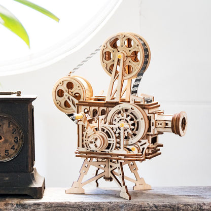3D Wooden Puzzle DIY Vintage Film Projector Kit by HitMyNeed