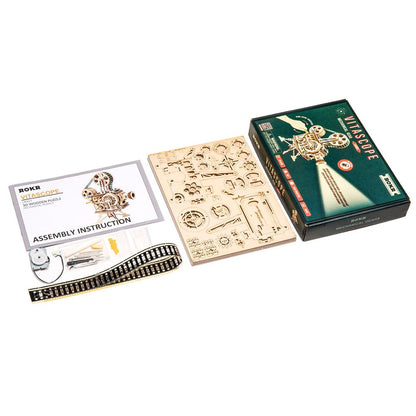 3D Wooden Puzzle DIY Vintage Film Projector Kit by HitMyNeed