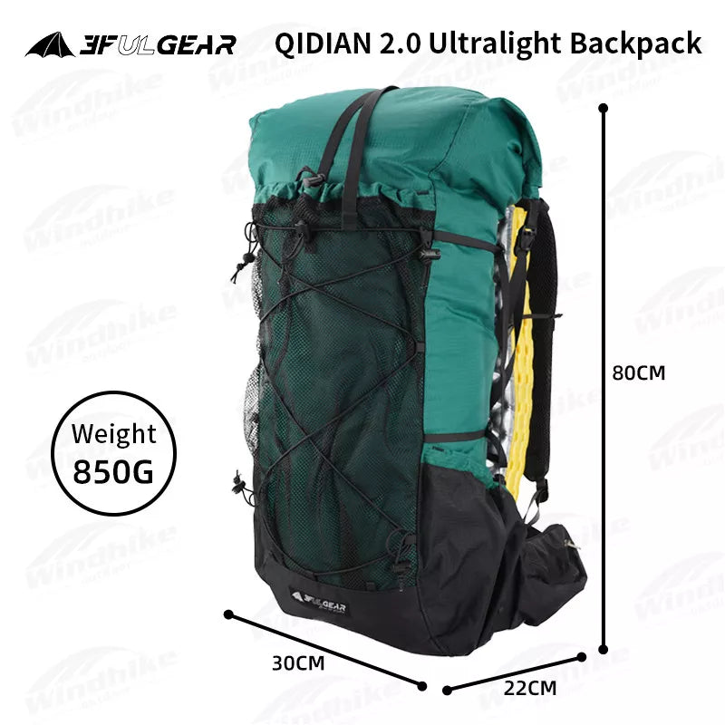 3F UL GEAR QIDIAN 2.0 40+16L Ultralight Backpack by HitMyNeed