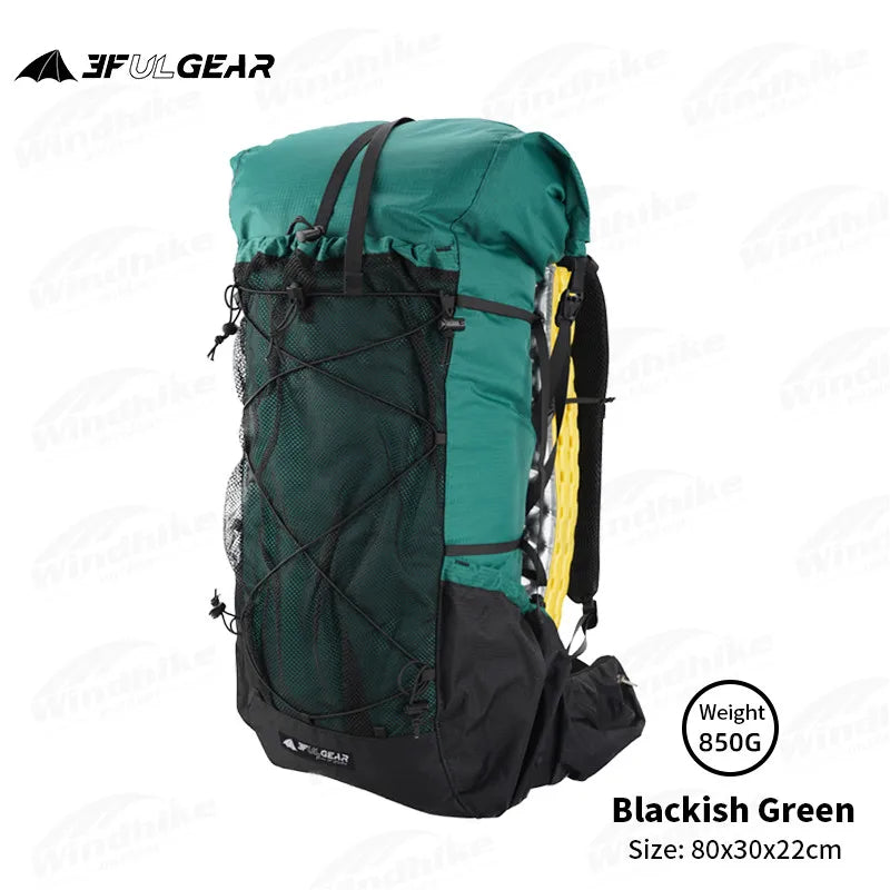 3F UL GEAR QIDIAN 2.0 40+16L Ultralight Backpack blackish-green by HitMyNeed