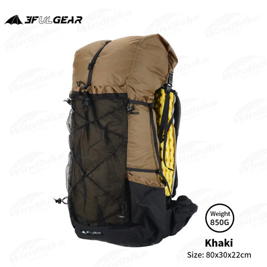 3F UL GEAR QIDIAN 2.0 40+16L Ultralight Backpack khaki by HitMyNeed