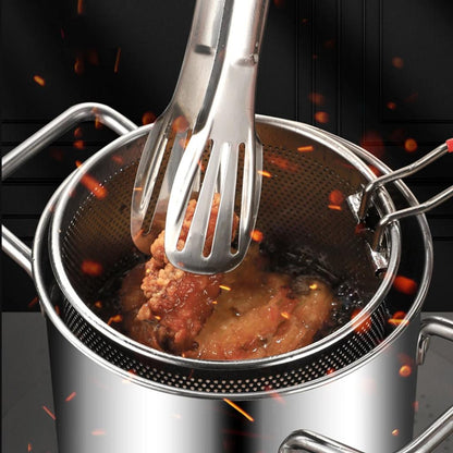 3L 304 Stainless Steel Deep Fryer Pot with Basket & Lid by HitMyNeed