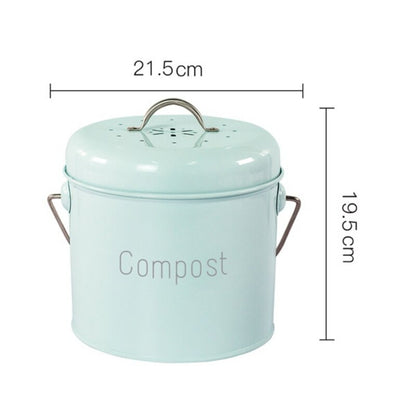 3L Metal Kitchen Compost Bin with Charcoal Filter by HitMyNeed