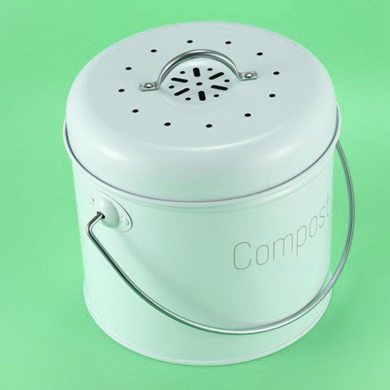 3L Metal Kitchen Compost Bin with Charcoal Filter by HitMyNeed