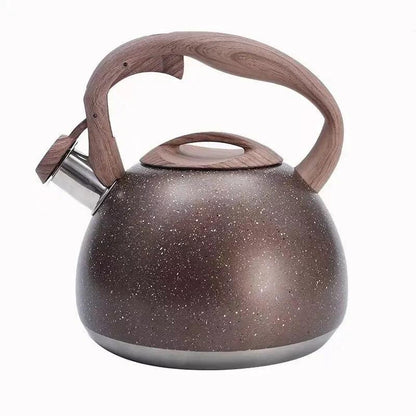 3L Stainless Steel Whistling Tea Kettle for All Hobs brown3l by HitMyNeed