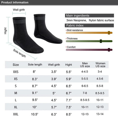 3mm Neoprene Non-Slip Diving Socks for Adults by HitMyNeed